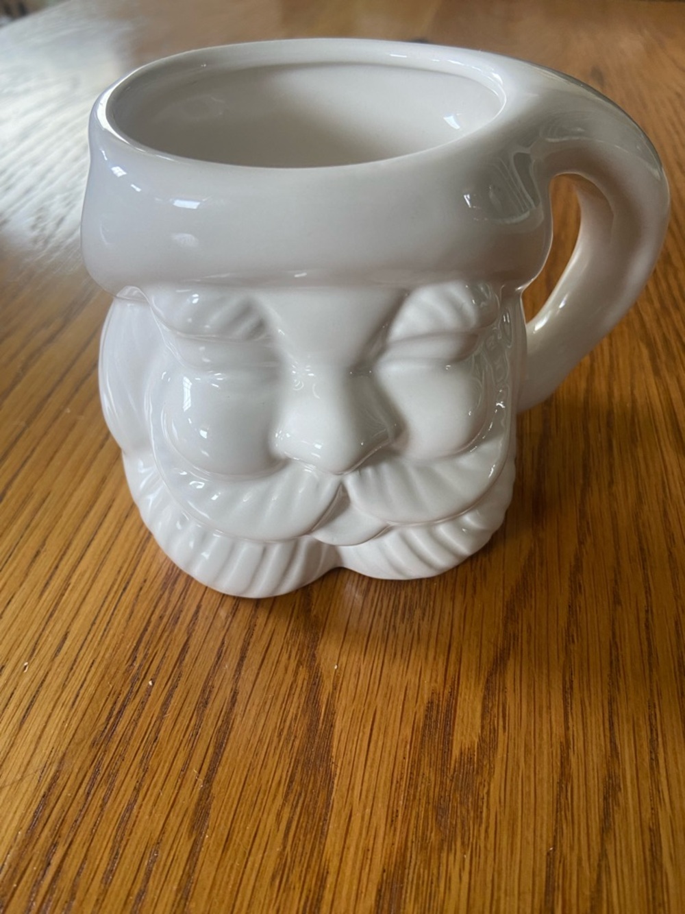 Pottery Barn White Santa Face Mug